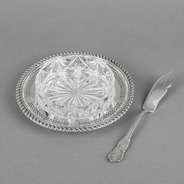 BIRKS STERLING Butter Dish With Liner And Knife