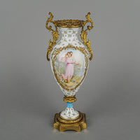 SEVRES Hand Painted Figure Vase With Gilt Mounts