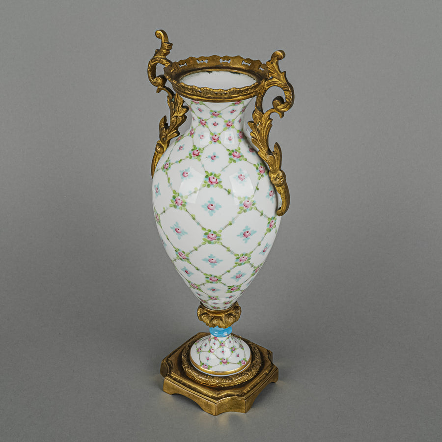 SEVRES Hand Painted Figure Vase With Gilt Mounts