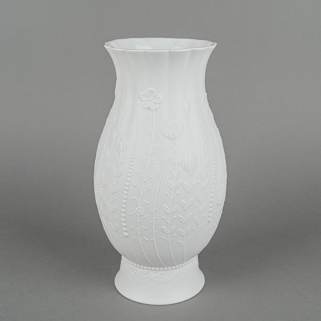 KAISER M.Frey Floral White Bisque Optical Art Vase 624