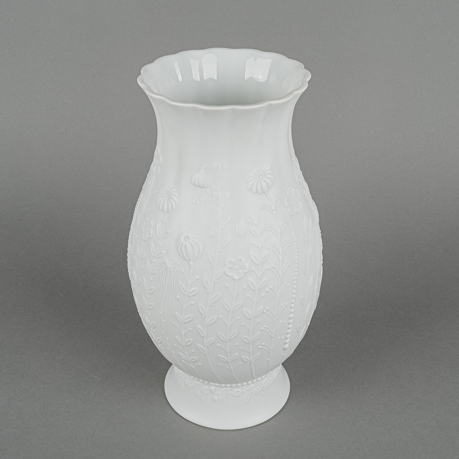 KAISER M.Frey Floral White Bisque Optical Art Vase 624