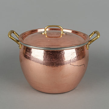 RUFFONI Historia Hammered Copper Stock Pot With Lid