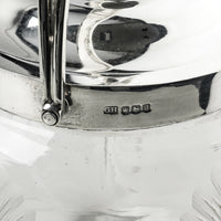 HARRISON BROS & HOWSON Sterling Crystal Biscuit Barrel
