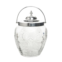 HARRISON BROS & HOWSON Sterling Crystal Biscuit Barrel