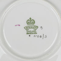 AYNSLEY Cup & Saucer 1100/5 Hand Painted Cabbage Roses, Cream Ground