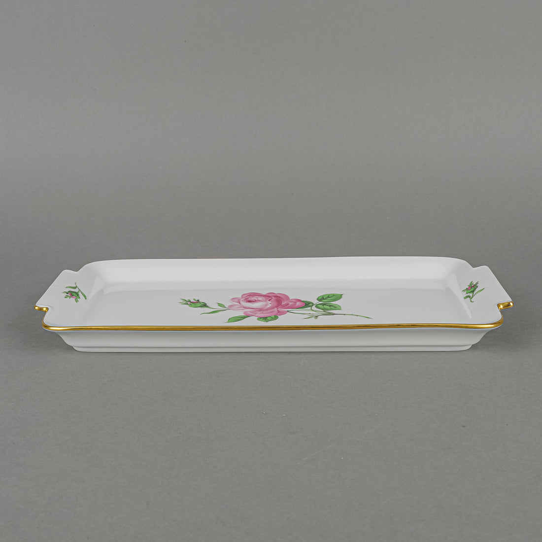 MEISSEN Pink Rose Sandwich Tray