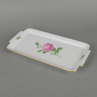 MEISSEN Pink Rose Sandwich Tray