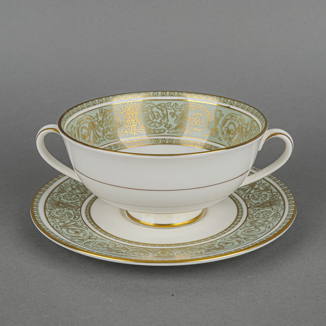 ROYAL DOULTON English Renaissance Cream Soup & Saucers Set of 10