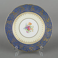 AYNSLEY 6841 Blue Band Hand Painted Floral 37 Pieces