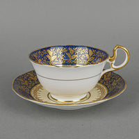 AYNSLEY 6841 Blue Band Hand Painted Floral 37 Pieces
