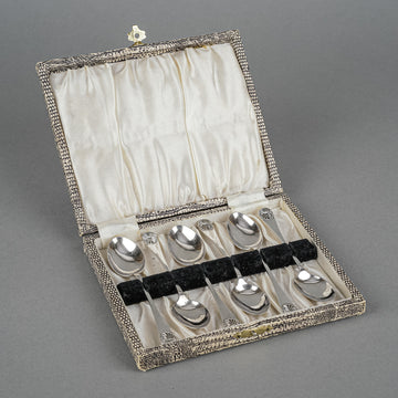 HENRY CLIFFORD DAVID Kings Sterling Coffee Spoons Set of 6