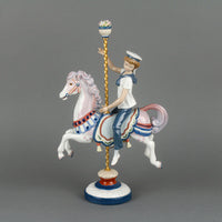LLADRO Boy on Carousel Horse 1470 Figurine