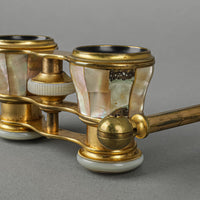 LA REINE Paris Mother Of Pearl Opera Glasses With Handle