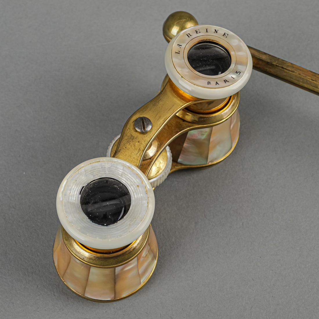 LA REINE Paris Mother Of Pearl Opera Glasses With Handle