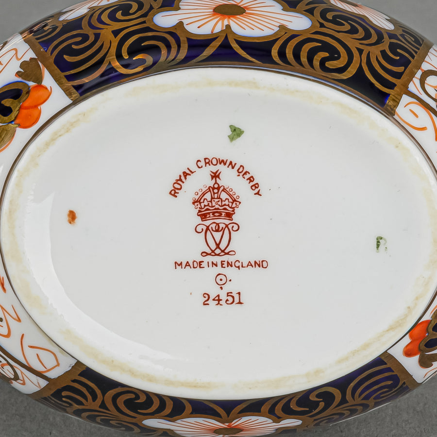 ROYAL CROWN DERBY Traditional Imari 2451 Cream And Covered Sugar Dublin Shape