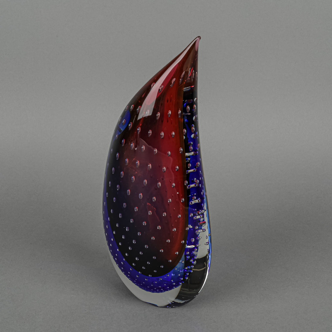 OBALL LUIGI ONESTO Art Glass Sommerso Teardrop Vase