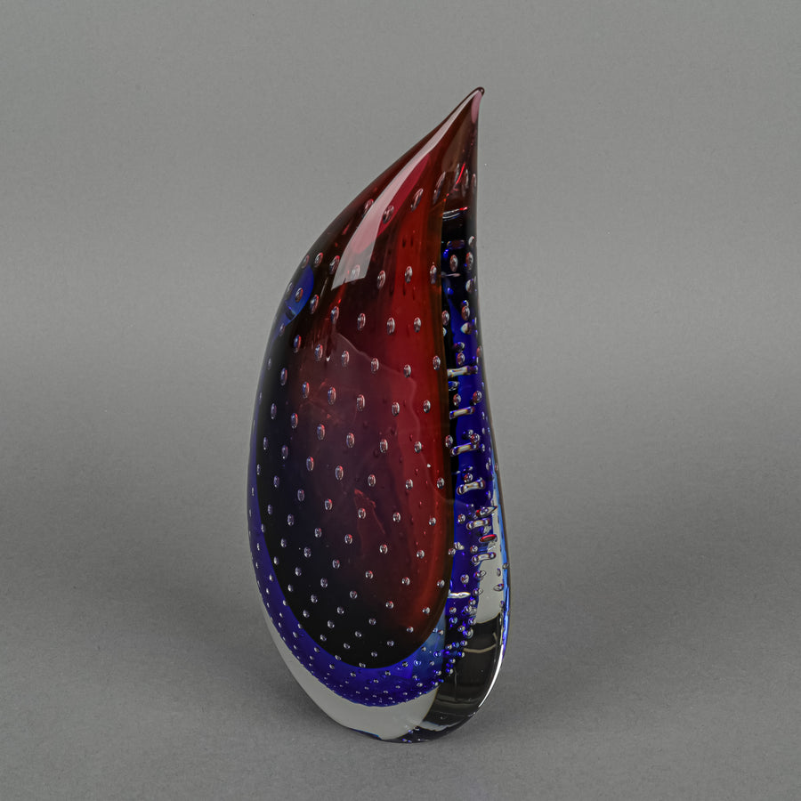 OBALL LUIGI ONESTO Art Glass Sommerso Teardrop Vase