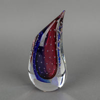 OBALL LUIGI ONESTO Art Glass Sommerso Teardrop Vase