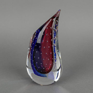 OBALL LUIGI ONESTO Art Glass Sommerso Teardrop Vase