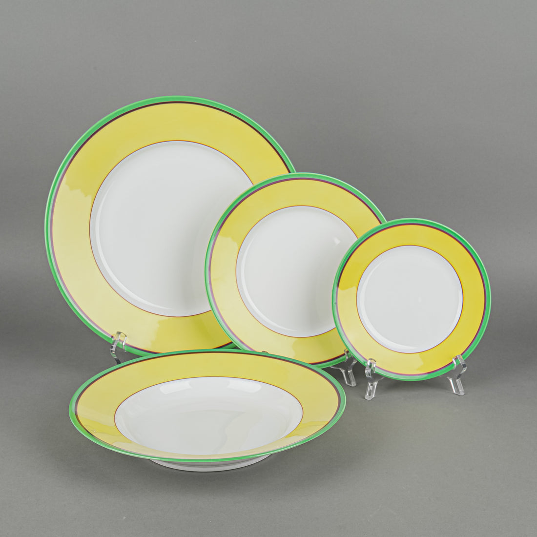 RICHARD GINORI Florence Yellow Band Dish Set 31 Pieces