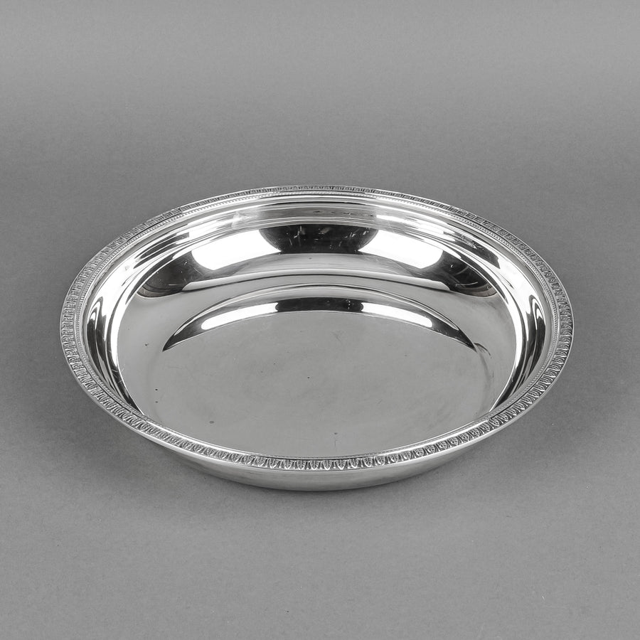 CHRISTOFLE Malmaison Silverplate Rimmed Serving Bowl