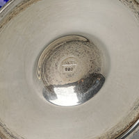 900 Silver Stemmed Crystal Hand Painted Enamel Coupe Champagne Glass