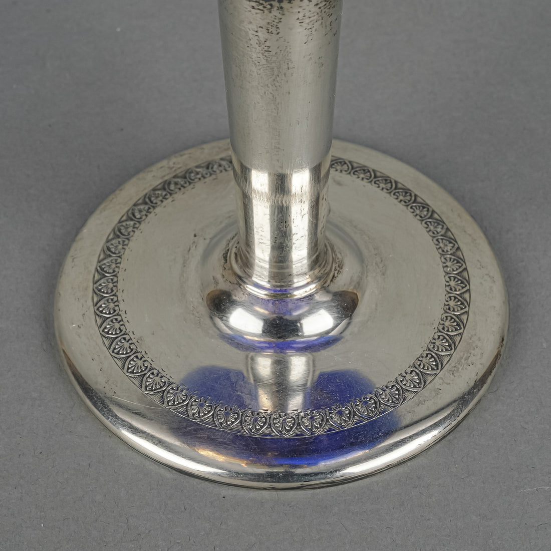 900 Silver Stemmed Crystal Hand Painted Enamel Coupe Champagne Glass