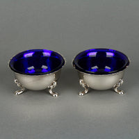 E&B Sterling Silver Salt Cellars with Liners - Set of 2