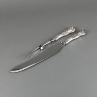 BIRKS Queens Sterling Silver Handle Stainless Steel Carving Set