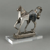 Chang Feng - Excellent Horse - Cast Steel Sculpture on Lucite Base