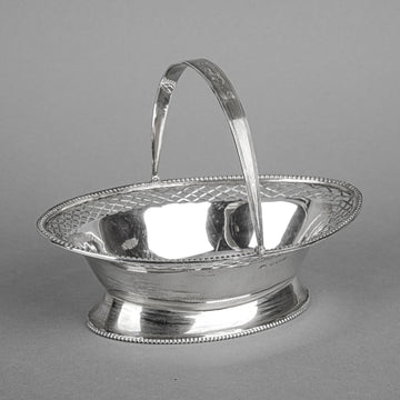 LEVI & SALAMAN Sterling Footed Oval Basket