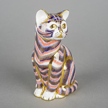 ROYAL CROWN DERBY Paperweight Sitting Cat