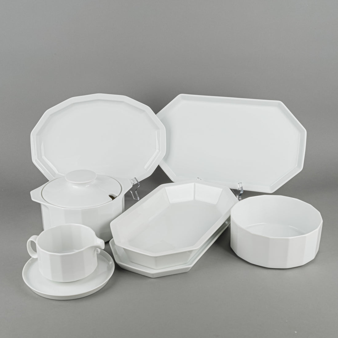 ROSENTHAL Tapio Wirkkala POLYGON White Serveware 9 Pieces