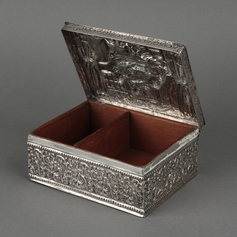 Dutch 833 Silver Repousse Box with Cedar Lining