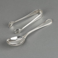 BIRKS Georgian Plain Sterling Silver Sugar Tongs & Sugar Spoon