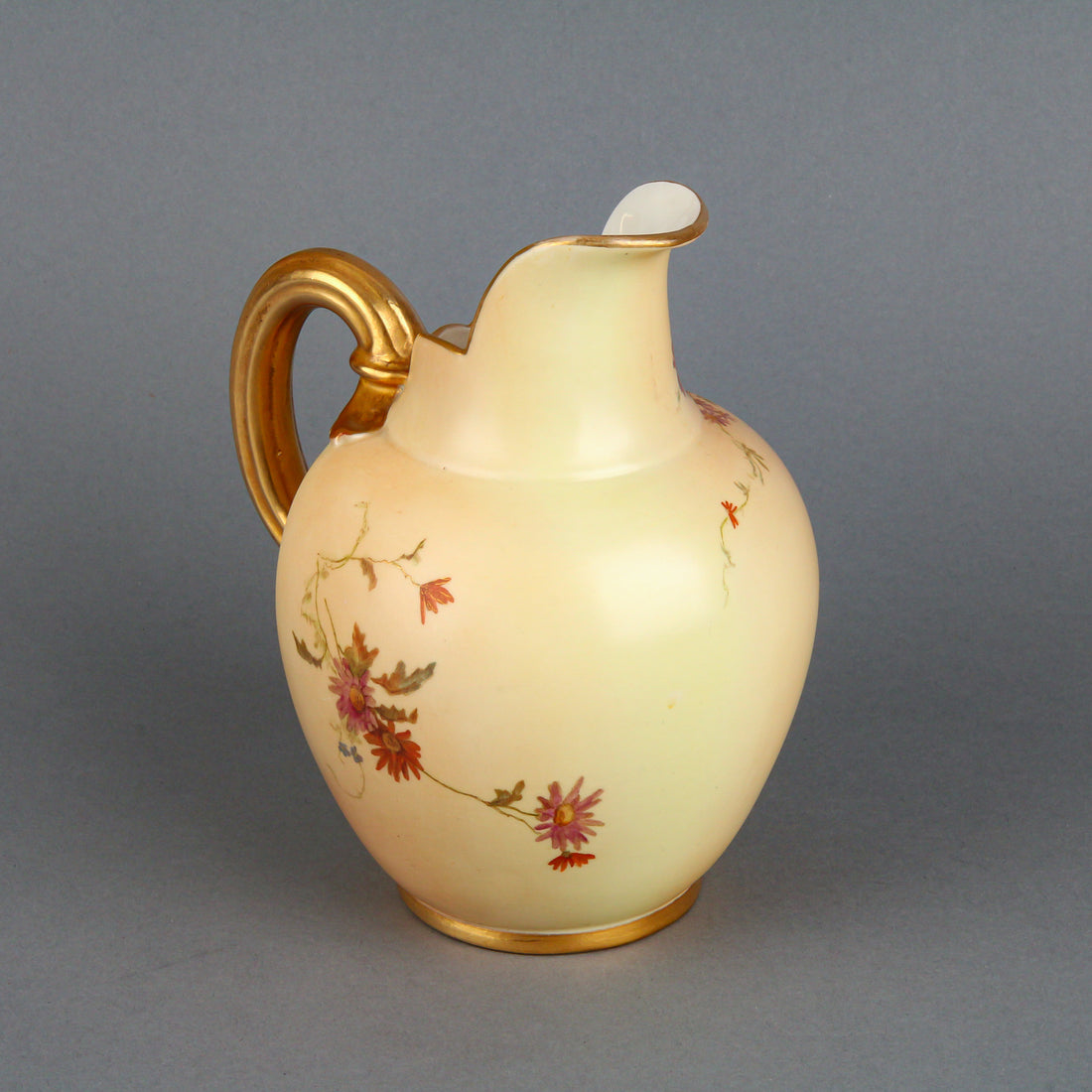 ROYAL WORCESTER Hand-Painted Rose Blush Ivory Jug/Pitcher 1094
