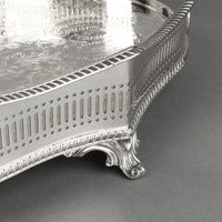 A1 CO. Silverplate Footed Oval Gallery Tray