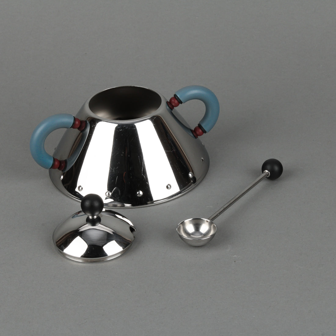 ALESSI Graves Stainless Steel Cream & Covered Sugar with Spoon