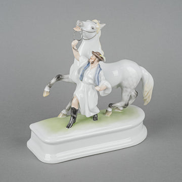 HEREND Fig Horse With Trainer 5588