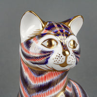 ROYAL CROWN DERBY Sitting Cat Paperweight