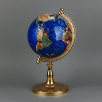 Gemstone Globe on Brass Stand