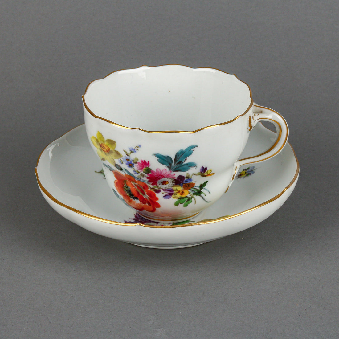 MEISSEN Floral Spray Cup & Saucer
