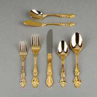 NORTHCRAFT Gold-Plated Stainless Steel Flatware - 8 Place Settings +