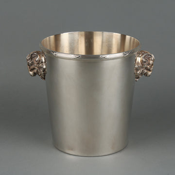 CHRISTOFLE Rubans Ram's Head Silverplate Champagne Bucket/Cooler