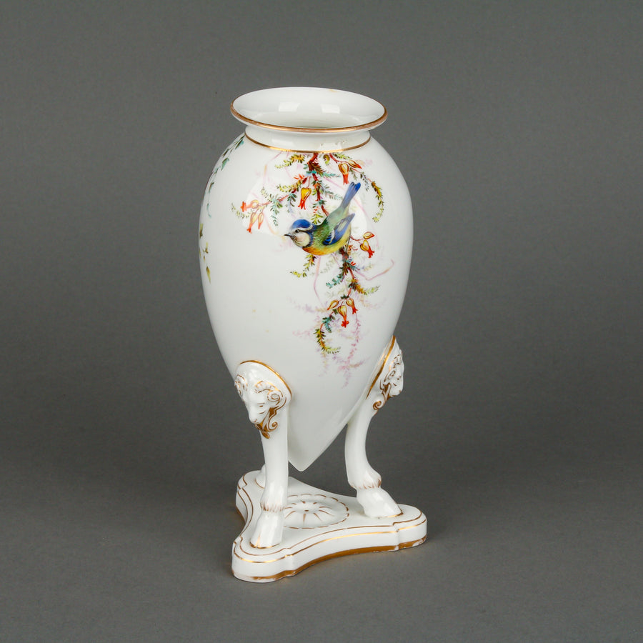 PADMORE DERBYSHIRE WORCESTER Hand-Painted Bird Porcelain Vase