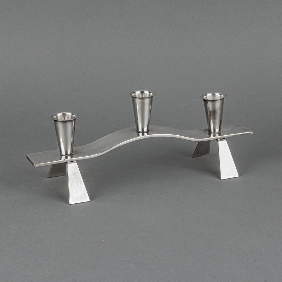 WMF Silverplate Modernist 3-Light Candleholder