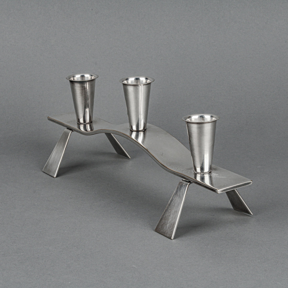 WMF Silverplate Modernist 3-Light Candleholder
