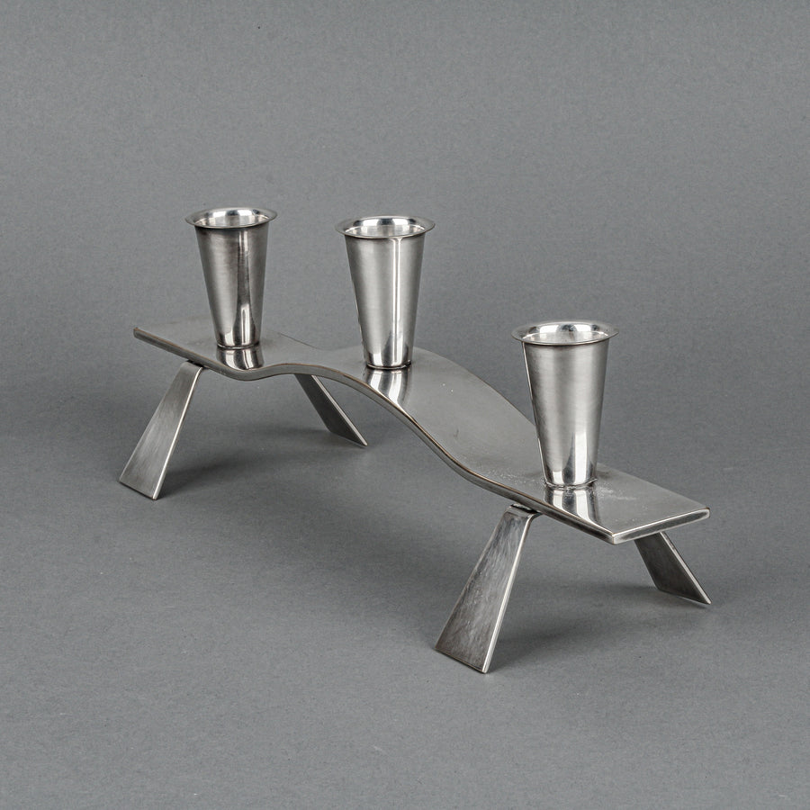 WMF Silverplate Modernist 3-Light Candleholder