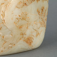 Asian Mutton Fat Jade Carving - Cranes Among Trees