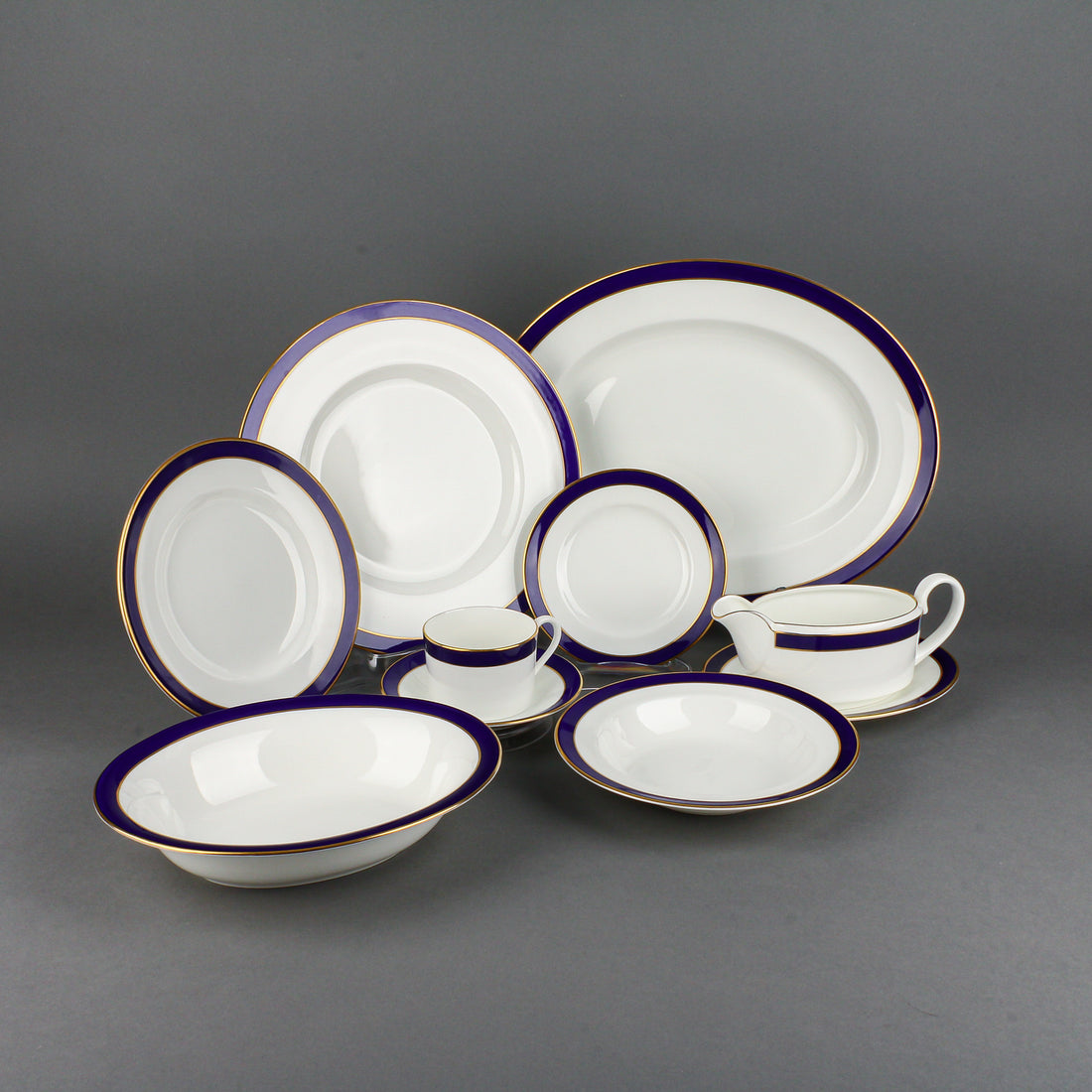 COALPORT Carlton Blue - 8 Place Settings +